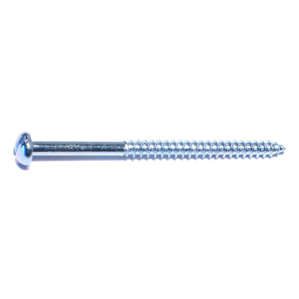 Midwest Fastener Wood Screw, #10, 3 in, Zinc Plated Steel Round Head Slotted Drive, 28 PK 61307 - main